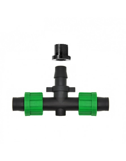 Csepegtető Szalag Indító T Idom 17 x 15 x 17 mm Cső-Furat-Cső, Szalagcső Csatlakozó Kpe Csőhöz