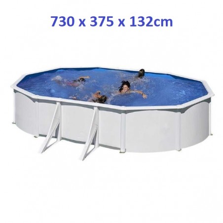 Gre Fémpalástos Medence 730 x 375 x 132 cm - Ovális, Fehér