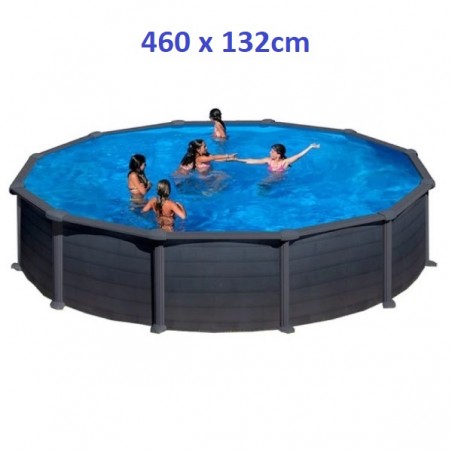 Gre Fémpalástos Medence 460 x 132 cm - Kör, Sötétszürke