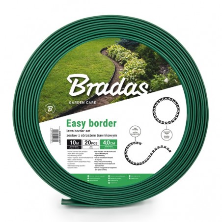 Bradas Easy Border Rugalmas Kerti Gyepszegély Szett 10 m x 4 cm - Zöld