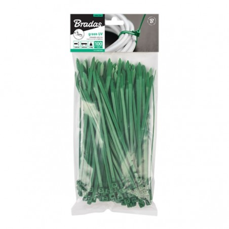 Műanyag Gyorskötöző, 100db - 100mm - 3,6mm Zöld