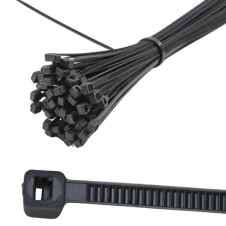 Műanyag Gyorskötöző, 100db - 100mm - 2,5mm Fekete