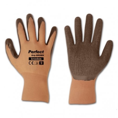 Bradas Perfect Grip Brown Latex Kesztyű 9 - L - Barna - RWPGBR9