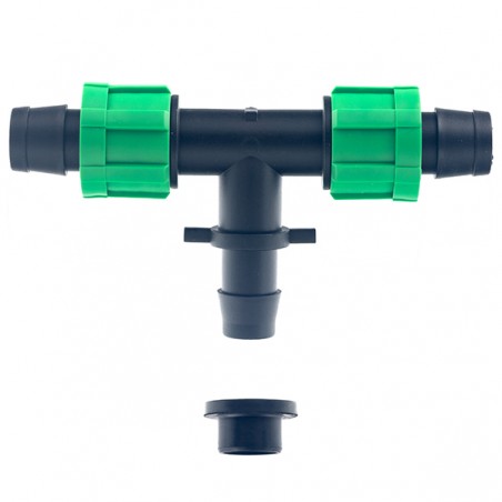 Csepegtető Szalag Indító T Idom 17 x 15 x 17 mm Cső-Furat-Cső, Szalagcső Csatlakozó Kpe Csőhöz