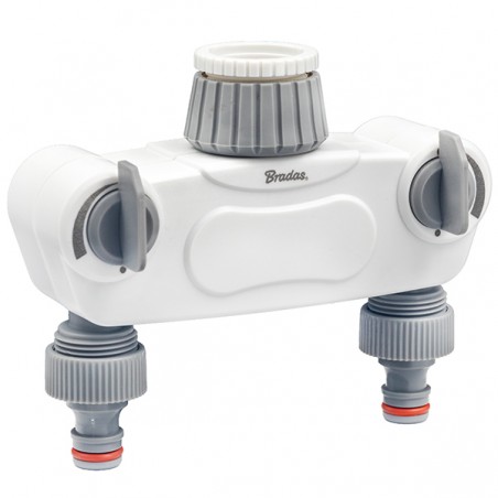 2 Utas Elosztó Kerti Csapra 1" - 3/4"BM, kuplung csatlakozós