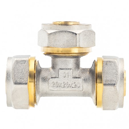 Ötrétegű Kulcsos, Szorítógyűrűs T-idom 20 x 20 x 20 MM