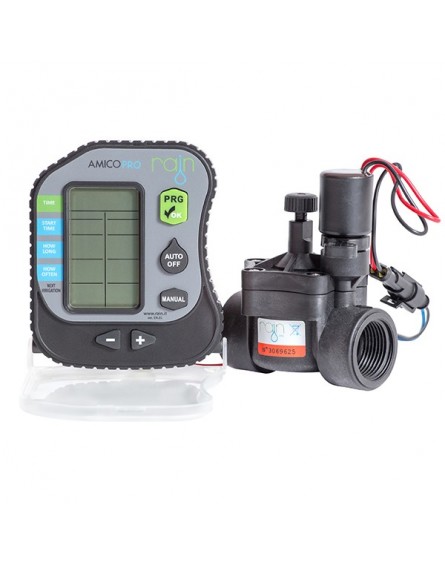 Rain Amico Pro 1 zónás Elemes Öntözésvezérlő 1" Col BM Átfolyásszabályzós Mágnesszeleppel